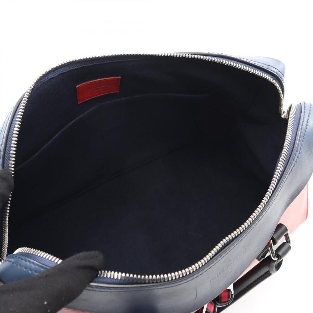 Louis Vuitton Leather Black Tuileries Epi Navy Blue Red Handbag